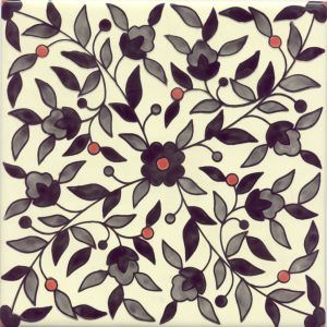 hand painted ceramic tile decorative pattern