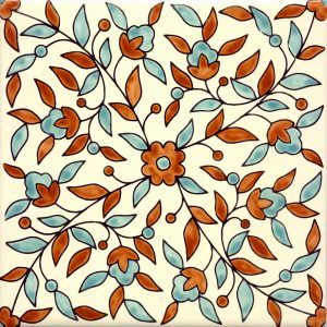 brown blue decorative tile