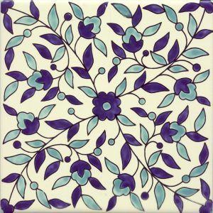 blue decorative ceramic tile