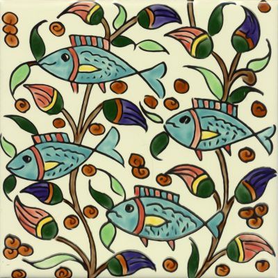 decorative hand painted Fish tile