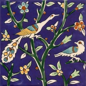 middle-east-dark-blue hand painted tile design