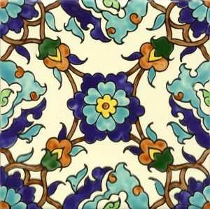 Decorative hand painted tile