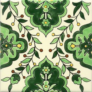 green persian decorative 15x15 cm tile