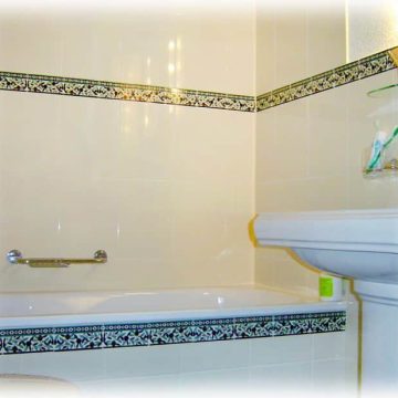 shower-tile-border hand painted shower subway tiles