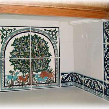 Tree of Life Tile Mural Subway tile backsplash