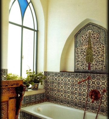 Cyprus Tree Tile Mural with Nano tiles Bathroom Tile ideas Cyprus Tree