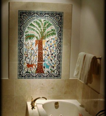 Palm Tree Bathroom Tile Mural Bathroom Tile Design Tile Mural Idea