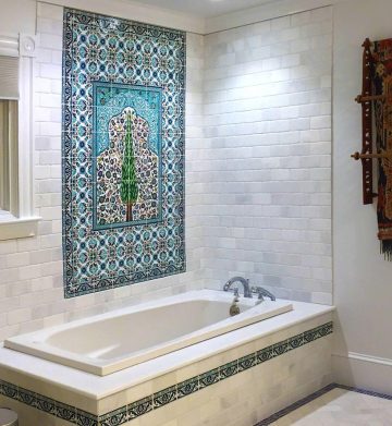 Tile Mural with Subway Tiles Decorative Bathroom Tiles
