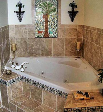 Palm Tree Mural Bathroom Bathroom Tile Ideas 1