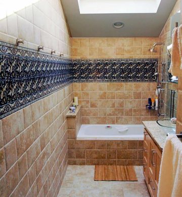 Bathrrom Tile Border with Middle East Tile Pattern Bathroom Tile ideas using our Middle East series ceramic tiles