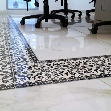 Porcelain black and White Tiles Hand decorated black and white tiles for the floor