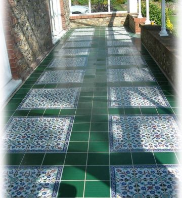 hand painted floor tiles