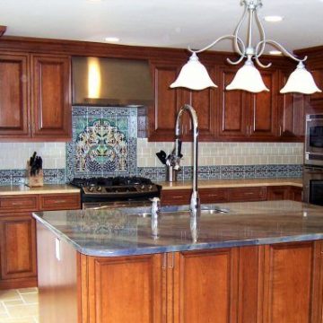 Kitchen tile design hand painted Kitchen backsplash tiles