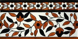 Floral brown border tile Floral Brown Subway Tile Border