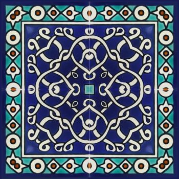 hishams-dark-blue-ceramic-tile-pattern Geometric Accent tiles