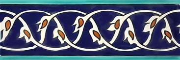 Chains Dark Blue border tile design 15x5cm