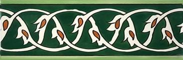 Chains green border tile design 15x5cm