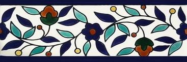 Floral multicolor border tile design 15x5cm
