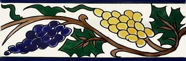 Grape ceramic tile border 15x5 cm thin grape subway tile border