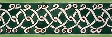 Hishams green ceramic tile border 15x5cm