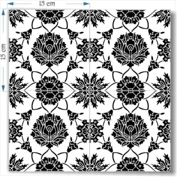 Four Tile Lori Four tiles Lorie series black and white tiles together