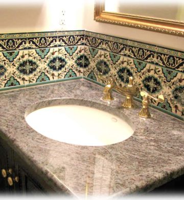 Blue bathroom angle Subway bathroom Tile ideas