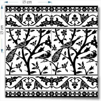 Wave plus ME Decorative Tiles black & White