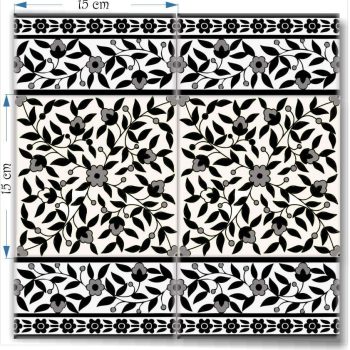 four tiles floral Floral Decorative Tiles and borders