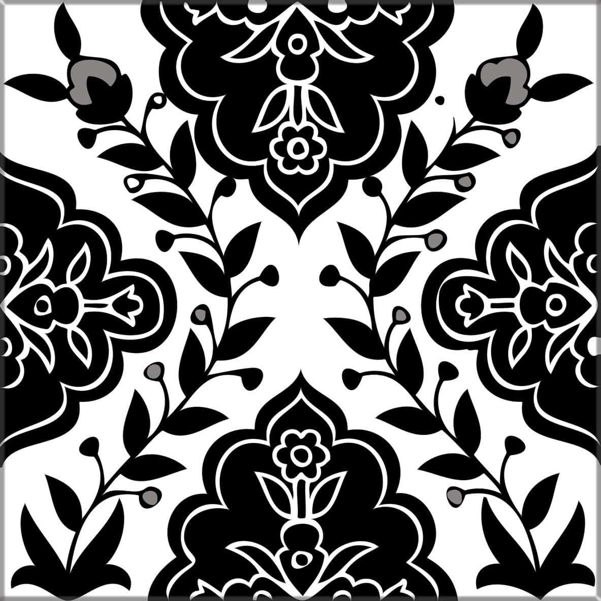 black and white Tile Persian design