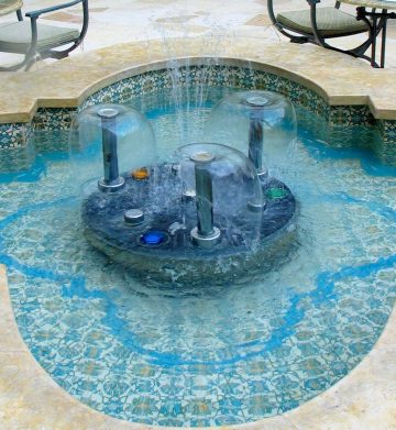 An Outdoor Fountain Using Lori Decorative pool tiles Outdoor fountain Tiles
