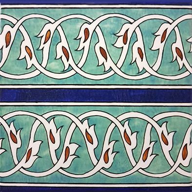 Chain series light blue porcelain waterline pool tile