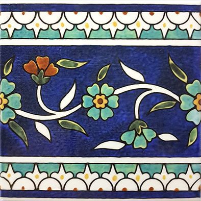 Dark Blue Set series 6x6 inch porcelain waterline pool tile