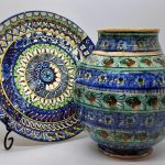 decorative pottery vase and plate