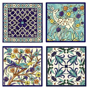 hand painted accent tiles