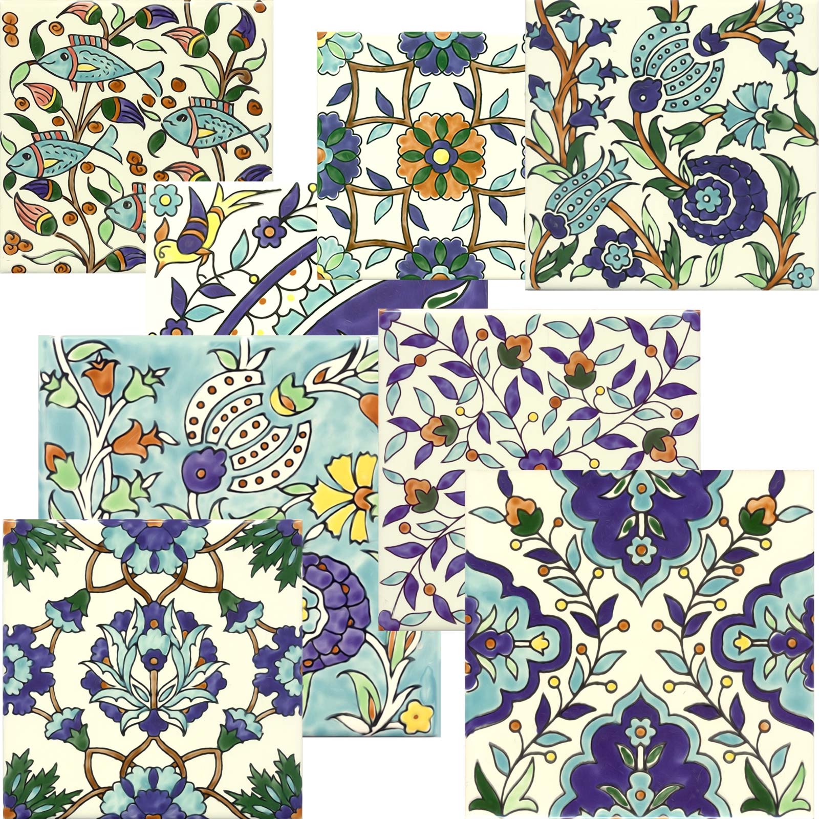 Decorative tiles for fireplace surrounds