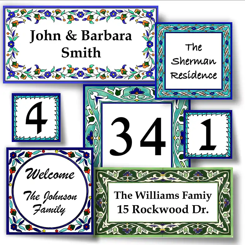 Ceramic house numbers and names