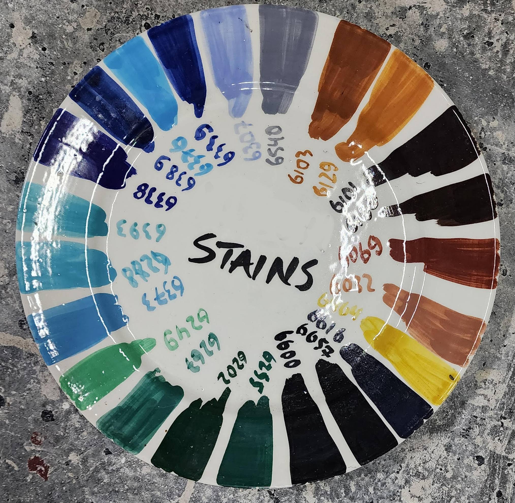 hand-painted colour stains