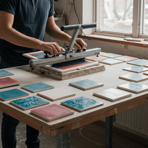 screen printing custom bespoke tiles