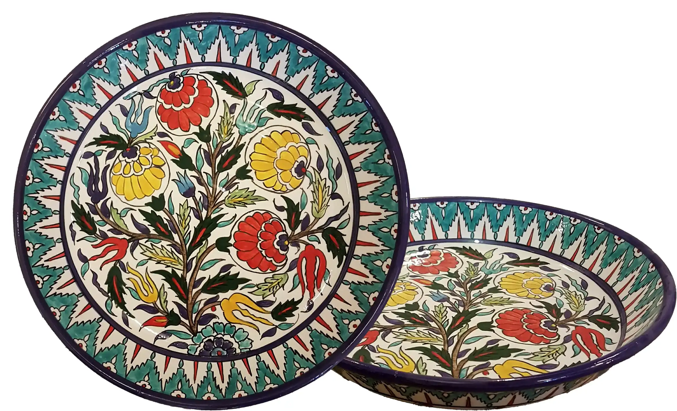 LArge serving fruit bowl hand painted