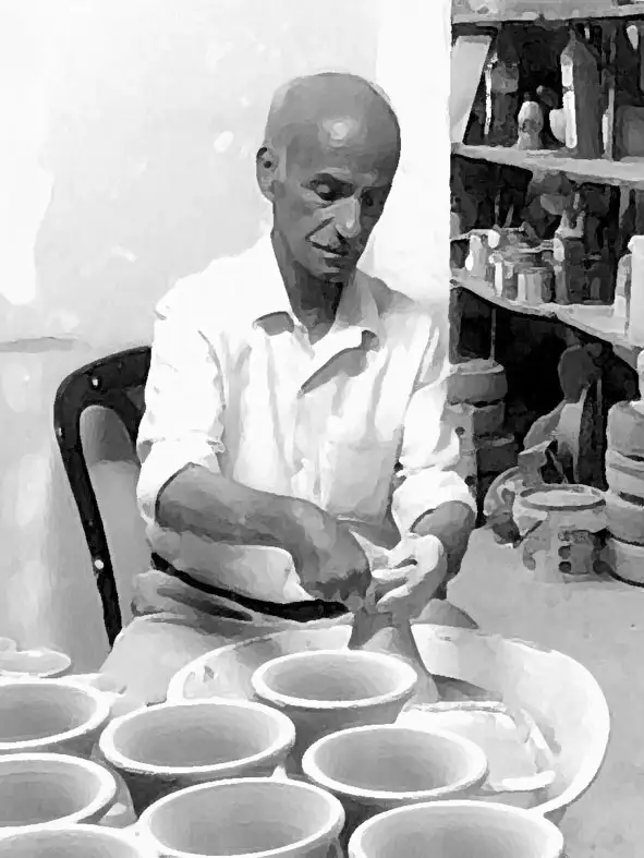 abed Rashed on the potters wheel