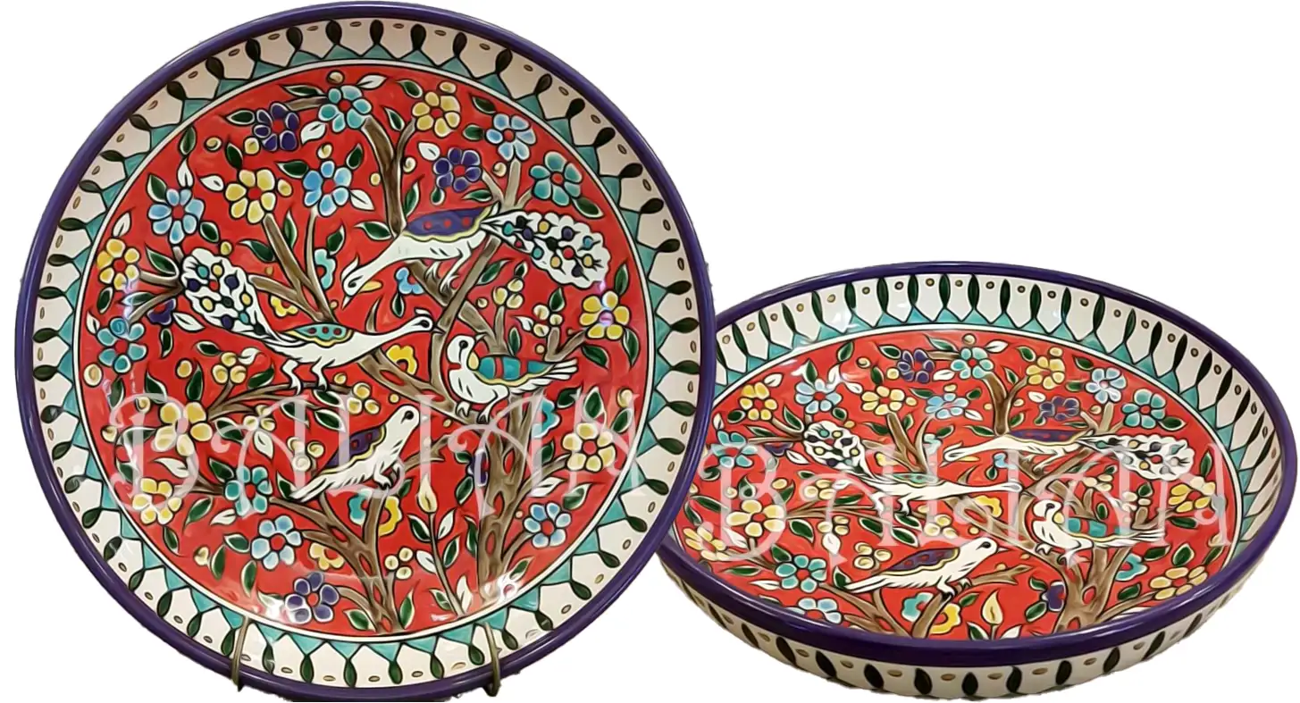 Red Colour serving bowl & fruit bowl