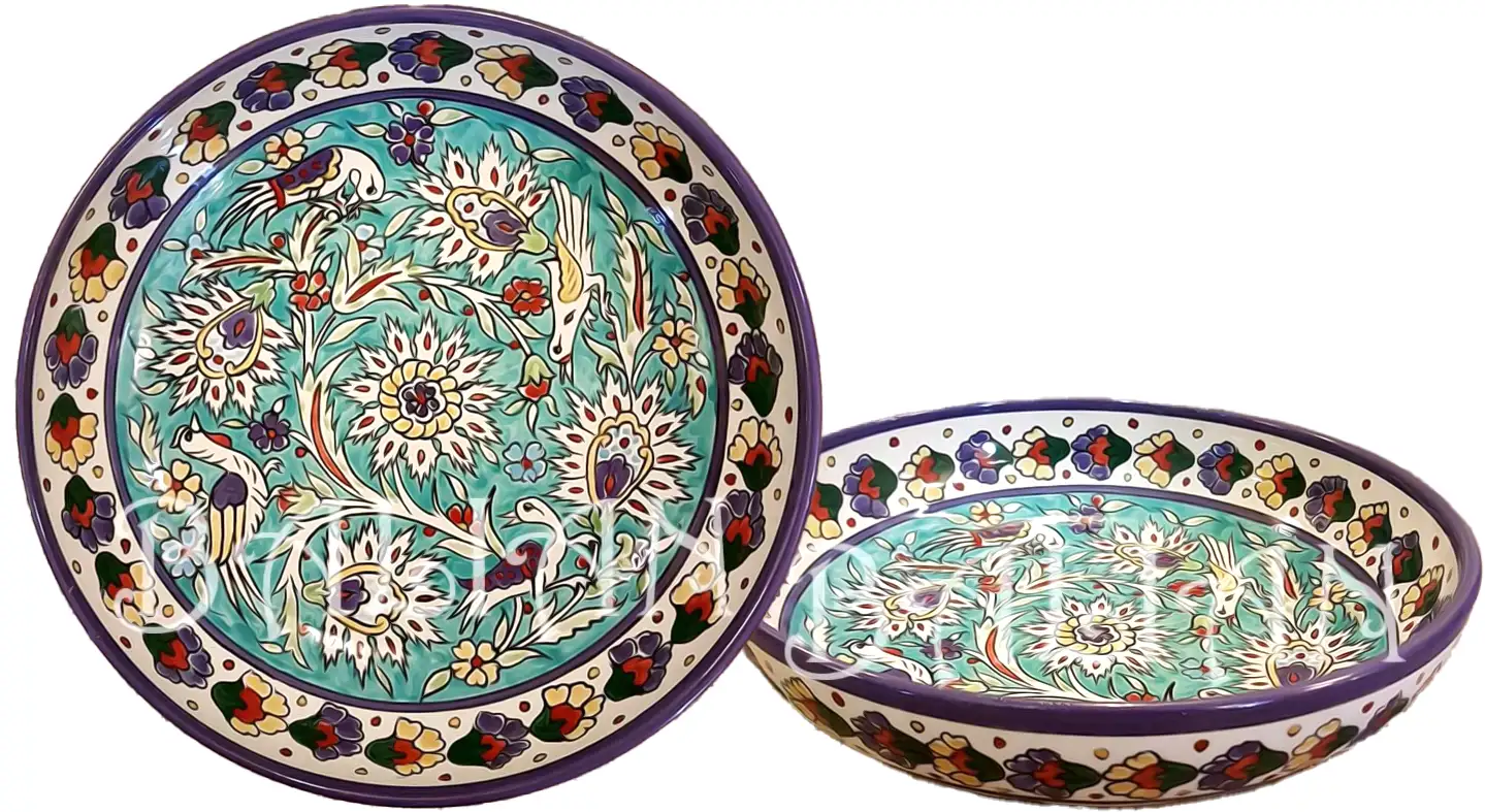 Serving and fruit bowl with birds