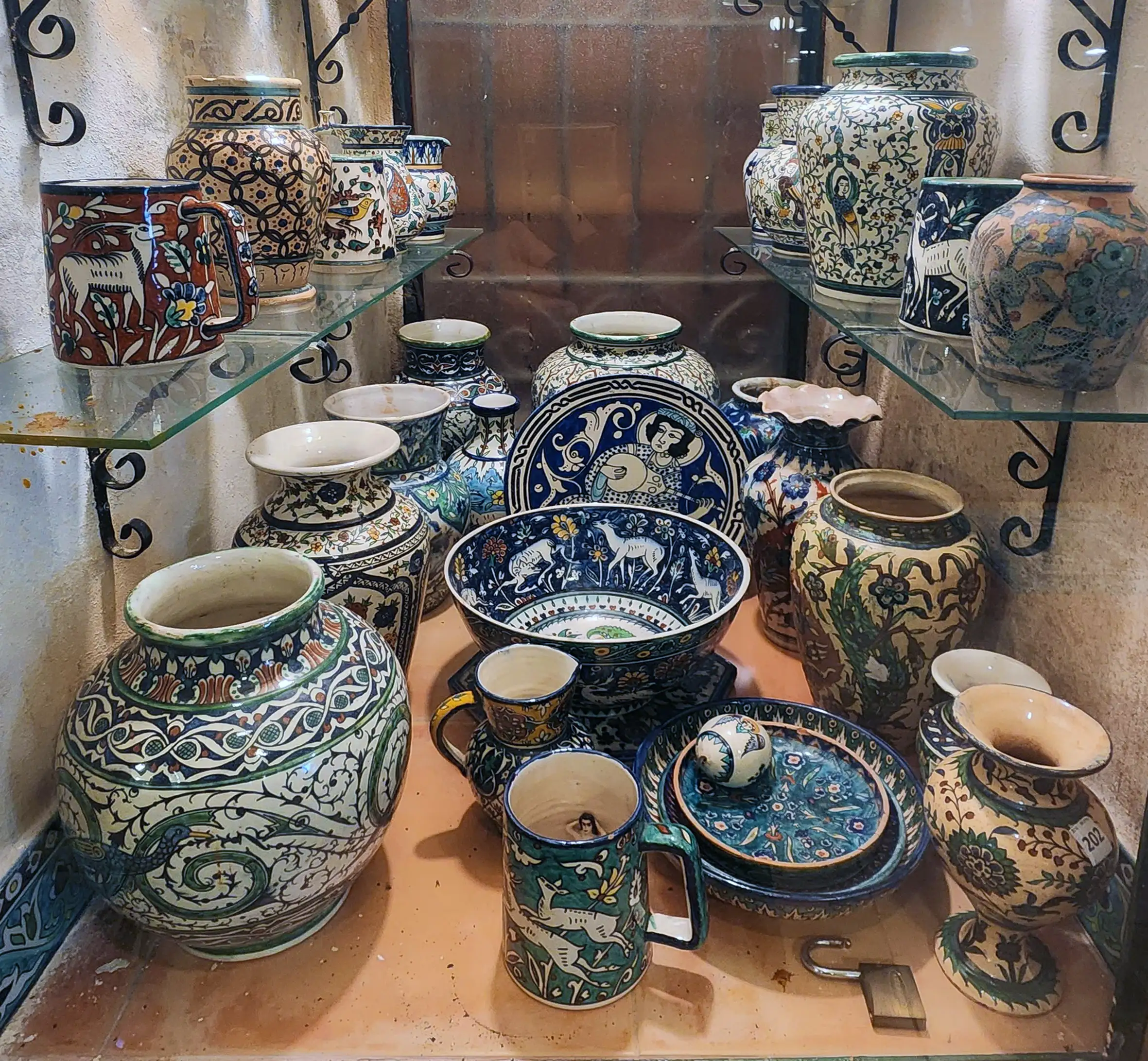 Beautiful hand painted pieces of the Balian Armenian Ceramics Museum of Jerusalem
