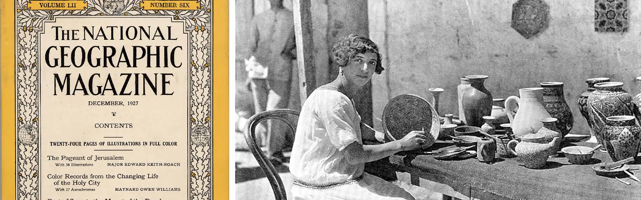 Armenian Ceramic hand painters in 1927 natonal geographic