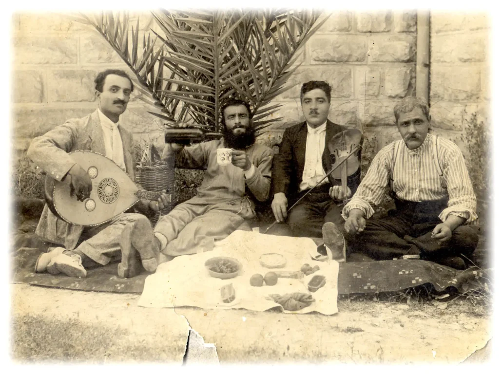 Neshan Balian Sr and Mgerditch Karakashian at the Palestinian Pottery Studio