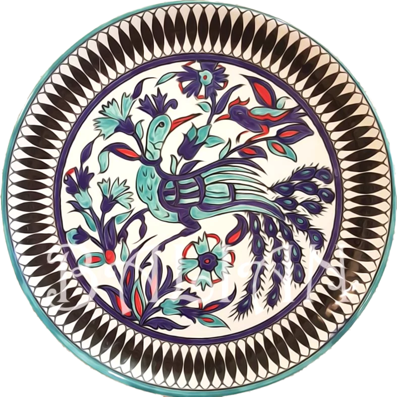 A decorative hand painted Wall plate 29cm diam