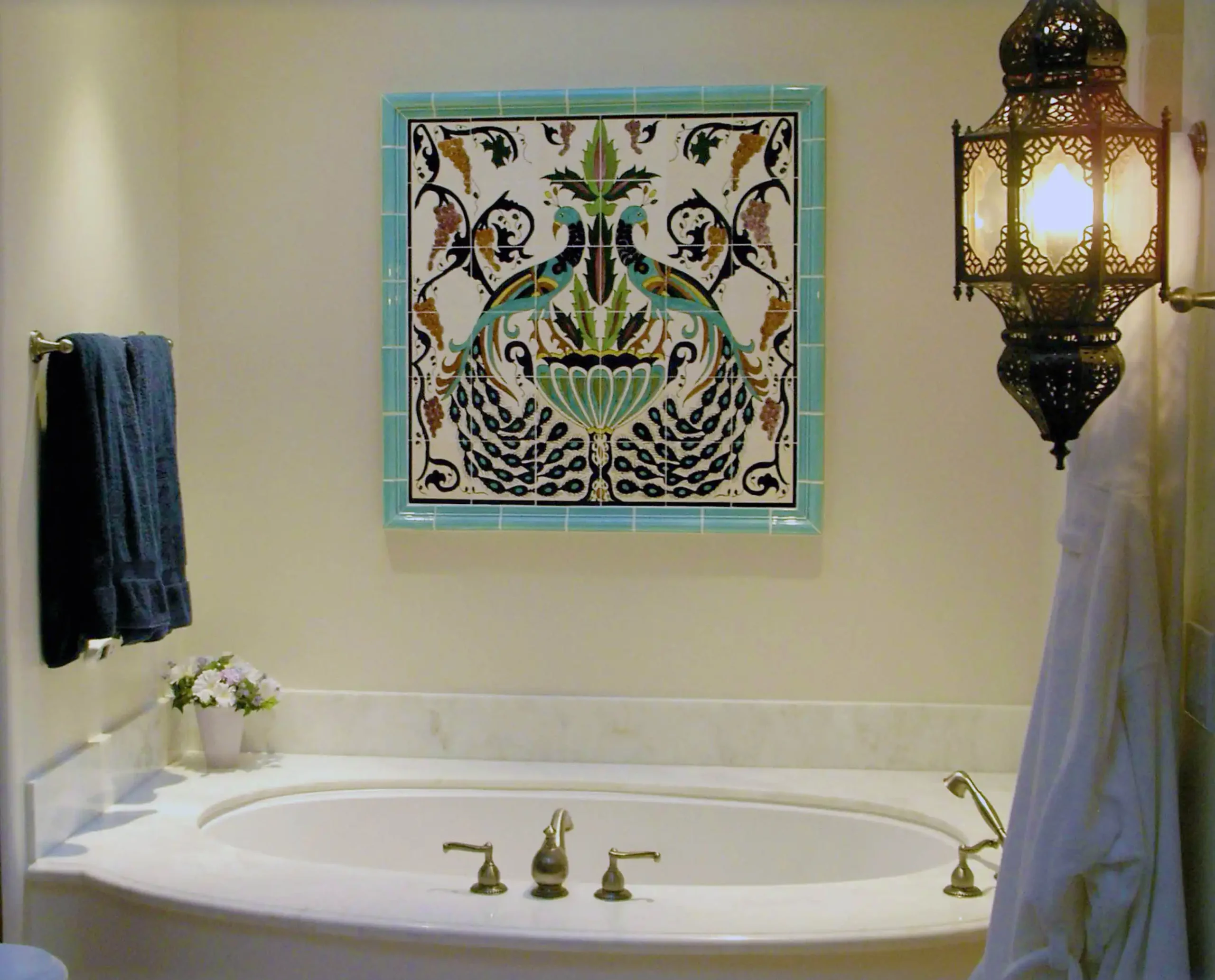 Bathroom tile mural